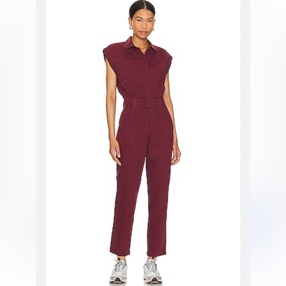 pistola Burgundy Sleeveless Utility Jumpsuit